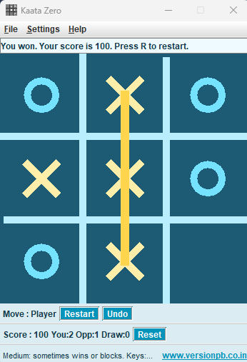 Kaata Zero ( Tic Tac Toe)